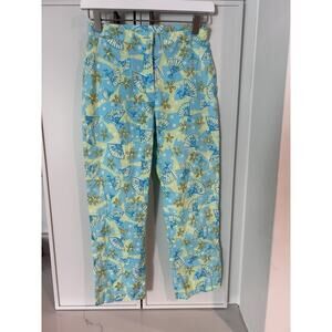 Lilly Pulitzer Women’s Capri Pants Size‎ 0 Blue Fan Japanese Lightweight #1481